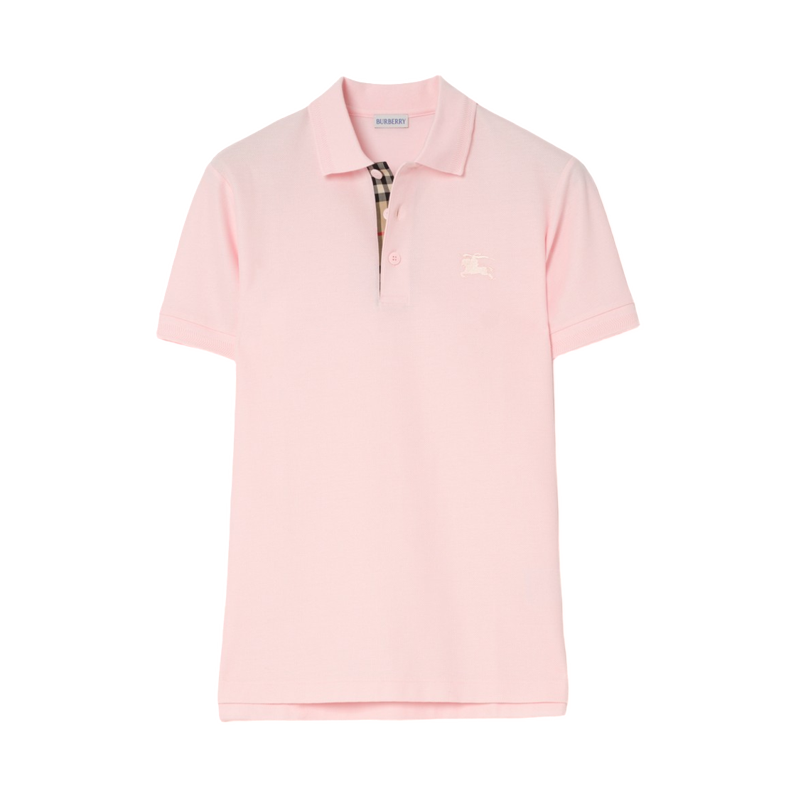 8126931 Burberry Cotton Polo Shirt Mallow Pink