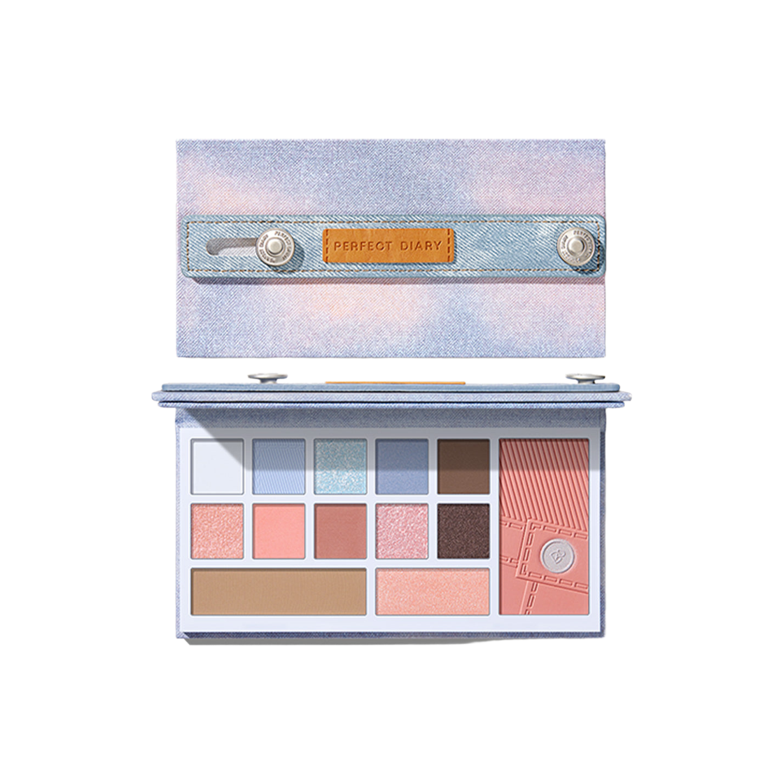 퍼펙트 다이어리 디자이너 아이즈 앤 치크 팔레트 02 데님 핑크 (데님 리미티드 에디션)(Perfect Diary Designer Eyes And Cheeks Palette 02 Denim Pink (Denim Limited Edition))