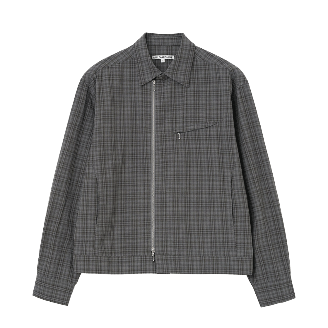 ML737GRA Millo Archive Seeker Check Shirt Jacket Gray