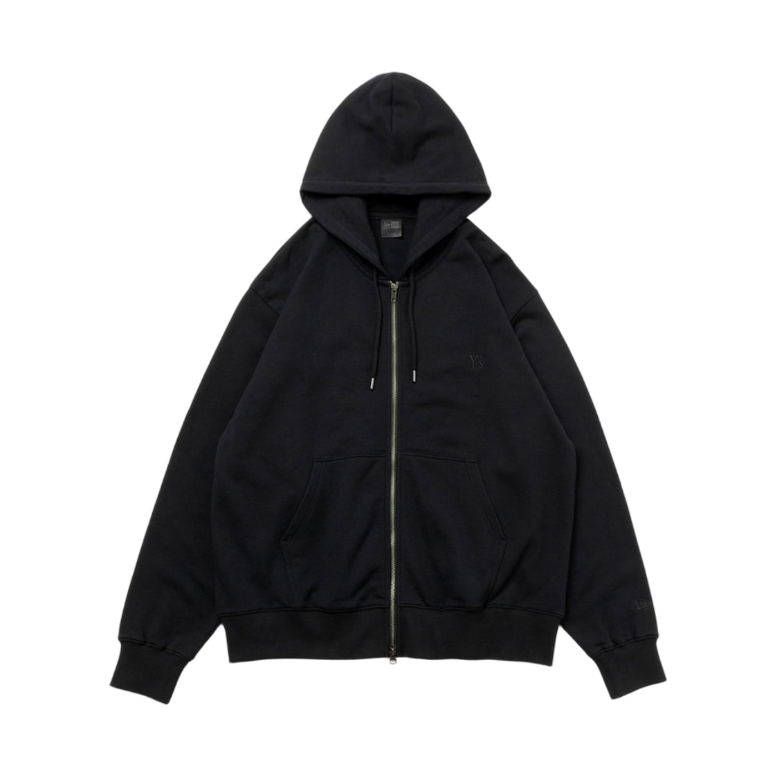 뉴에라 x Y's 바이 요지 야마모토 스티치 컬러 풀-집 후드 월드 로고 블랙(New Era x Y's By Yohji Yamamoto Stitch Color Full-Zip Hoodie with Word Logo In Black) - 2