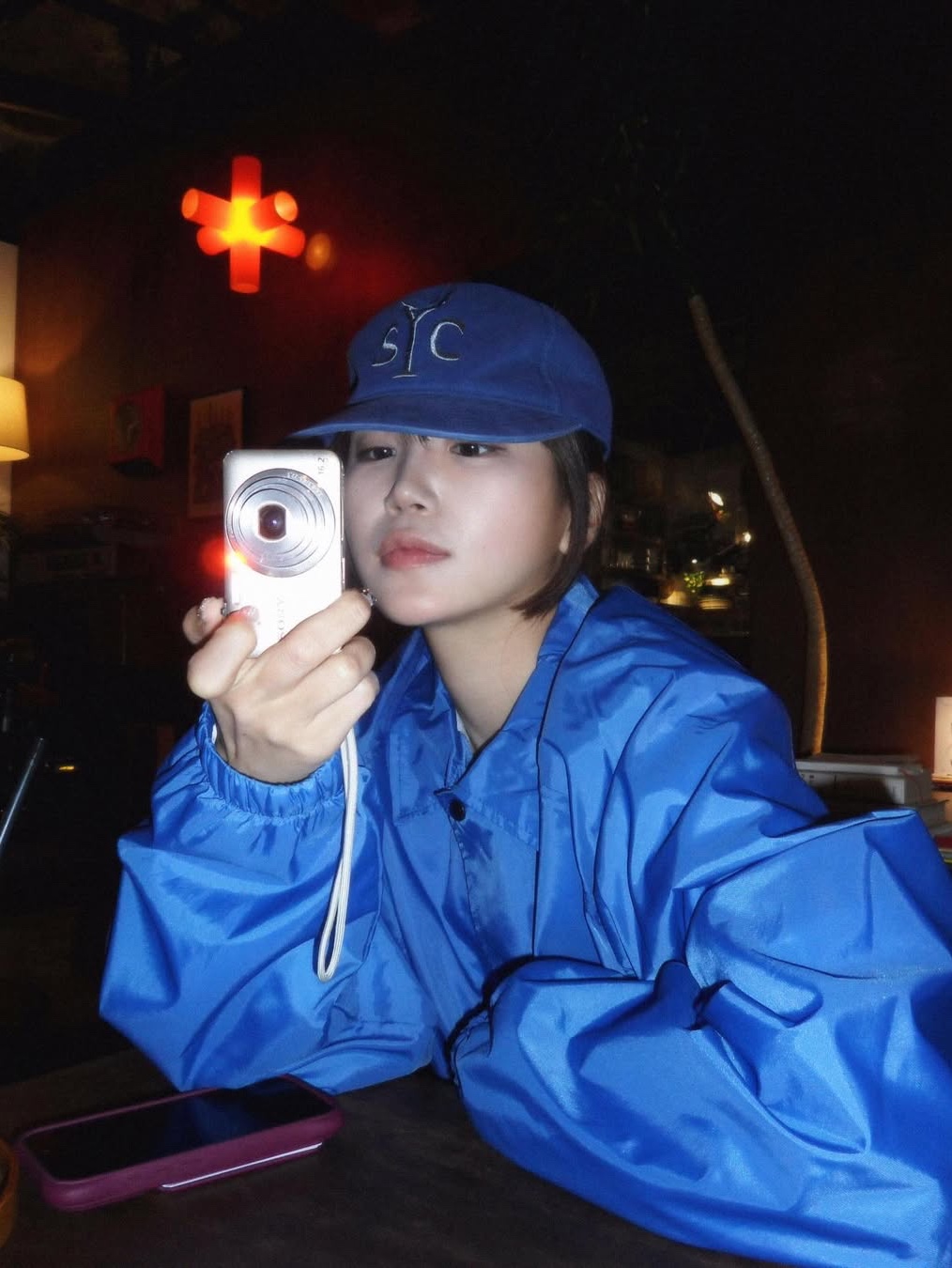 Sunday Ceremony Syc Logo 5 Panel Cotton Cap - Blue 착용 스타일 - 1