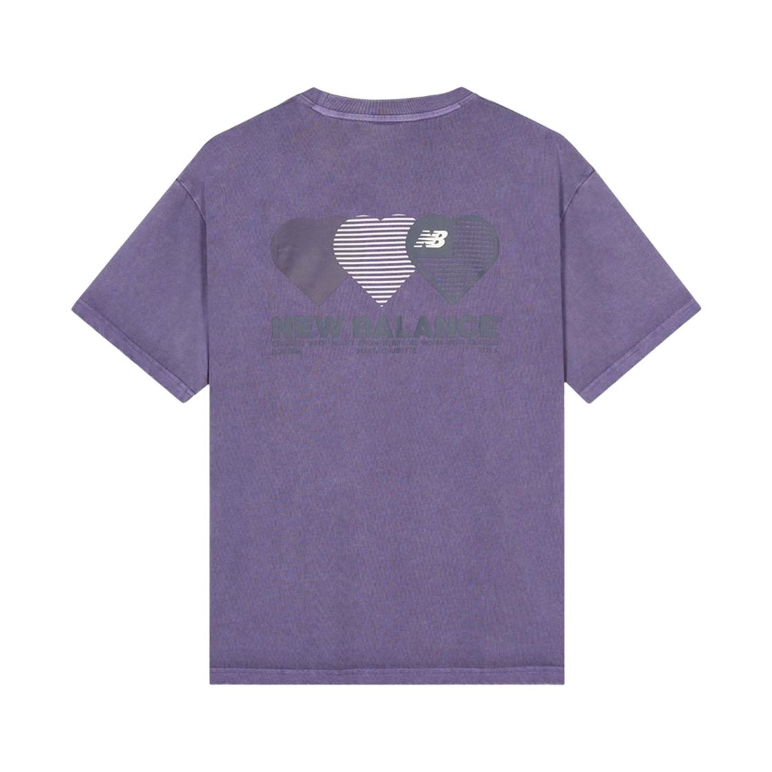 NBNEG2A073-CF New Balance The Valentine Semi Over Fit Heart Graphic T-Shirt Dark Purple