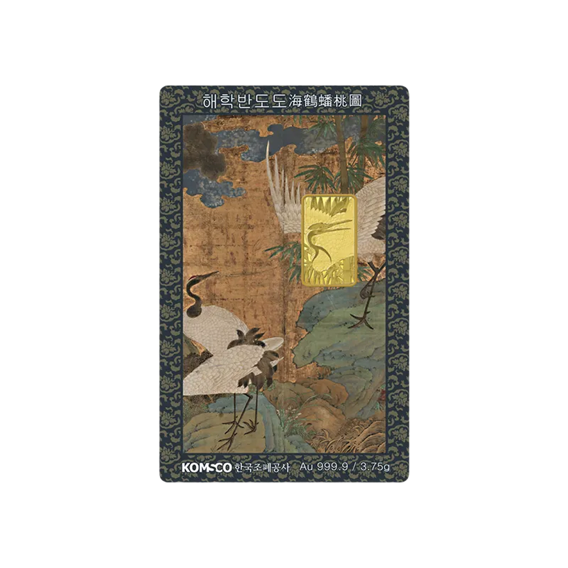 - Gold KOMSCO Royal Searies 2nd Cranes and Peaches Card Type Gold 3.75g