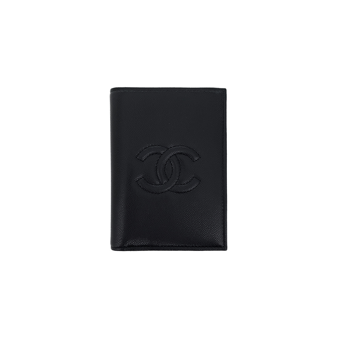 ITP9G57FUKE9 Chanel CC Logo Black Caviar Compact Wallet