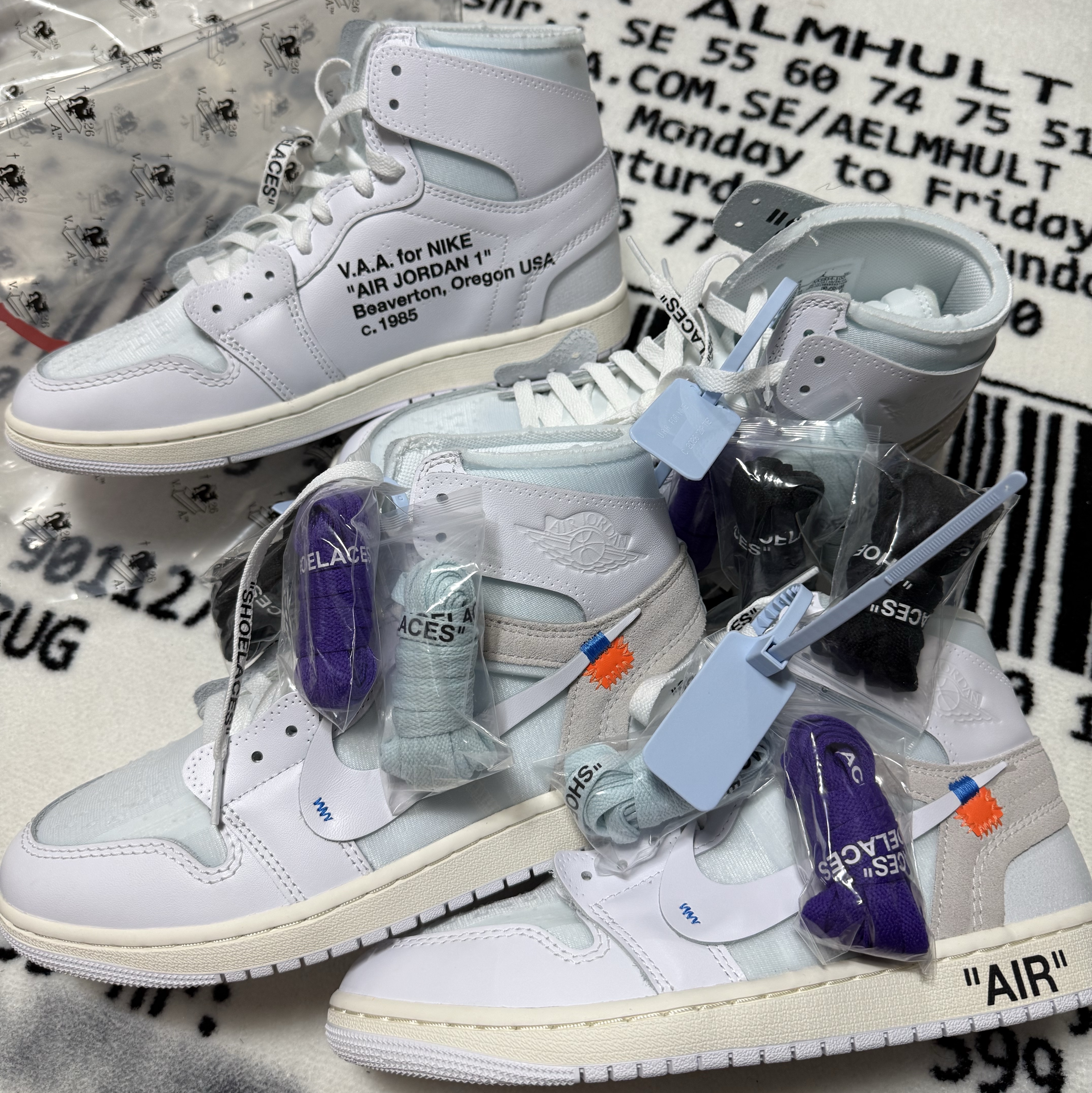 Jordan 1 x Virgil Abloh Archive Retro High Alaska White 착용 스타일