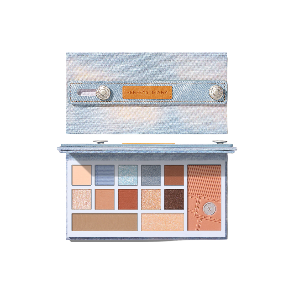 퍼펙트 다이어리 디자이너 아이즈 앤 치크 팔레트 01 데님 오렌지 (데님 리미티드 에디션)(Perfect Diary Designer Eyes And Cheeks Palette 01 Denim Orange (Denim Limited Edition))