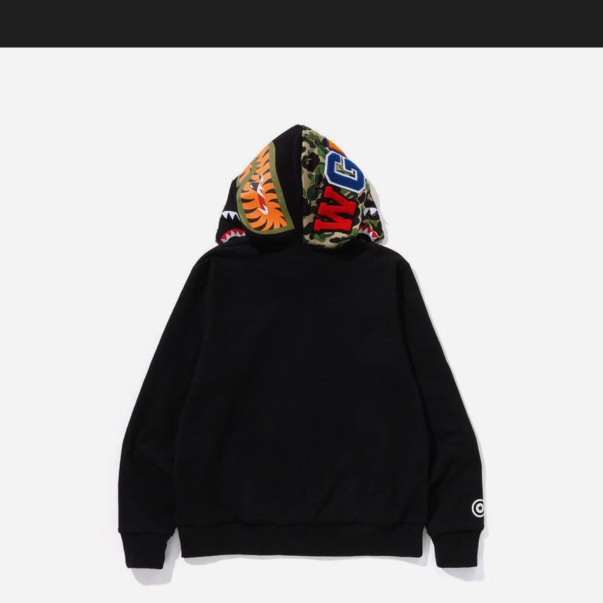 BAPE ABC Camo Reversible Shark Full Zip Hoodie Green 착용 스타일 - 2