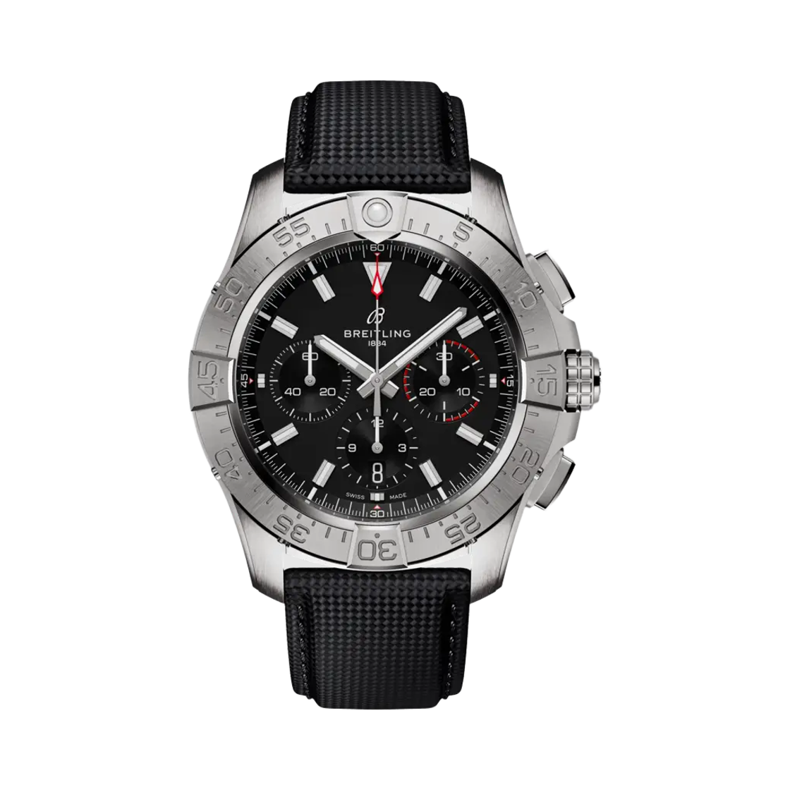 브라이틀링 어벤저 B01 크로노그래프 메카니컬 44mm 블랙 카프스킨 레더 블랙(Breitling Avenger B01 Chronograph Mechanical 44mm Black Calfskin Leather Black) - 1