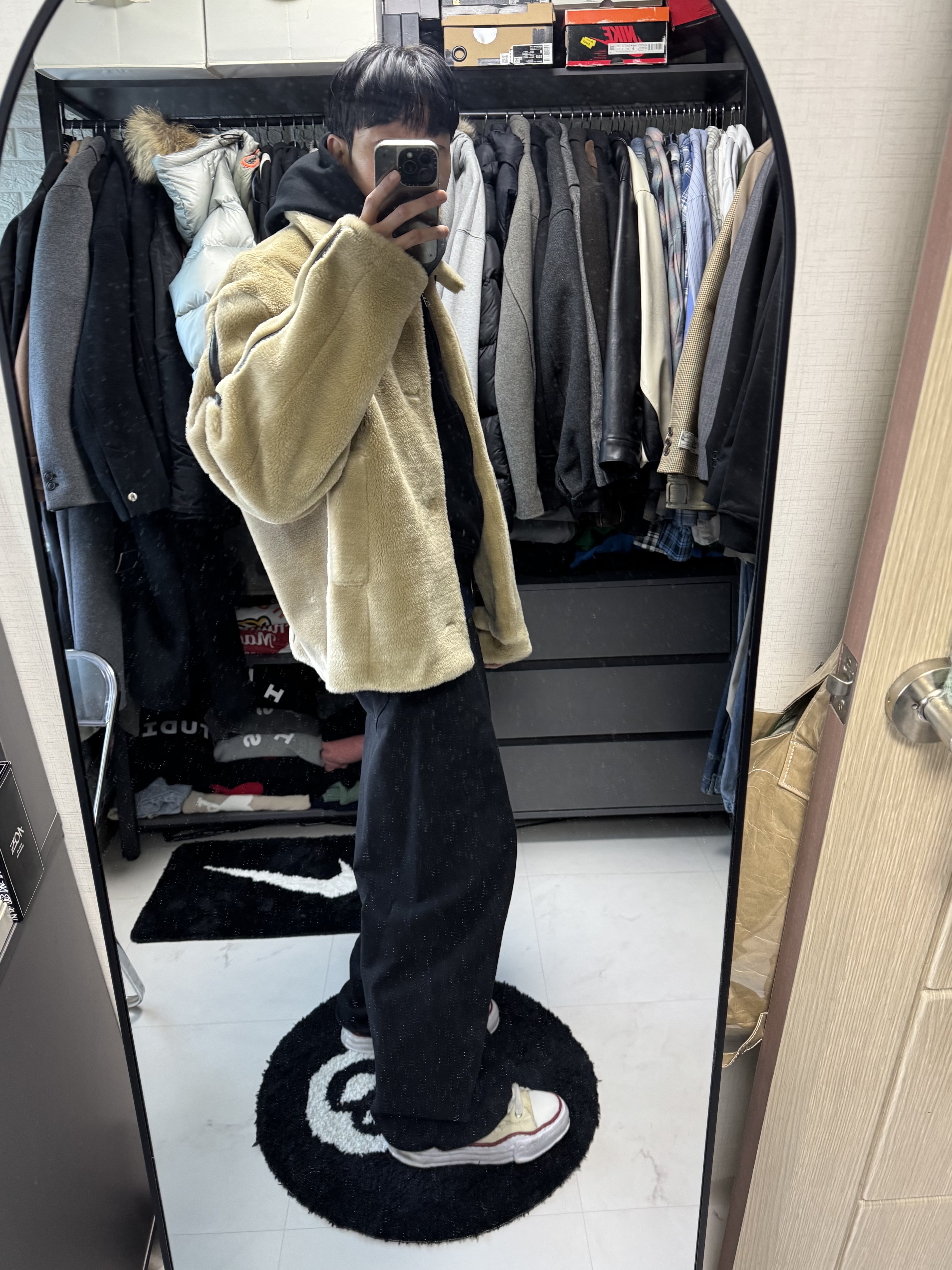 Human Made Graphic Sweater Navy, Maison Mihara Yasuhiro Peterson OG Sole Canvas Low-top Sneakers Natural 착용 스타일 - 2