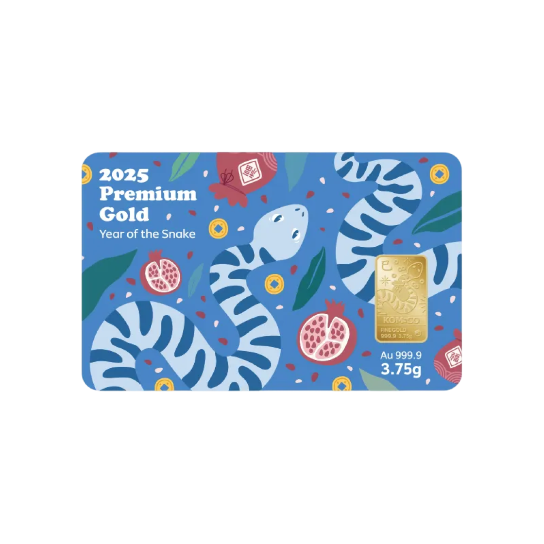 - Gold KOMSCO 2025 Year of the Blue Snake Card Type Gold 3.75g