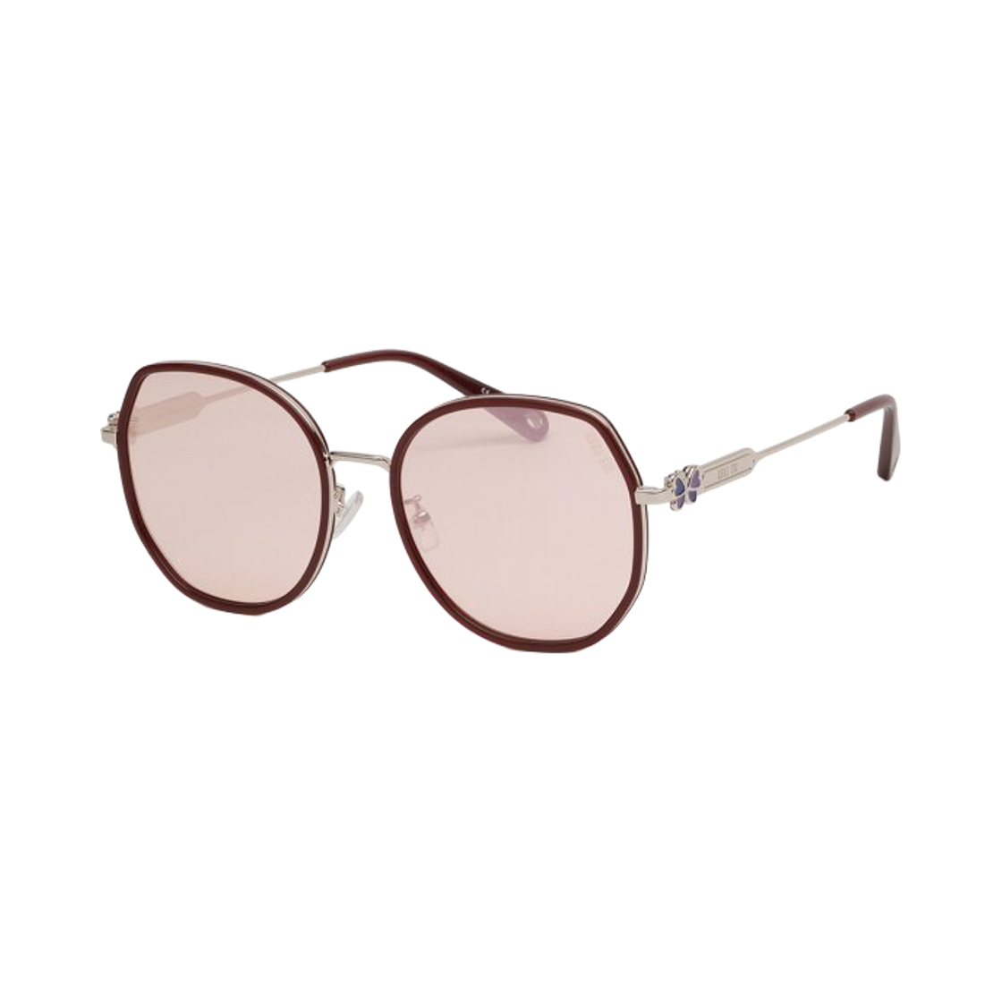 - (W) Anna Sui Round Frame Acetate Sunglasses Pink