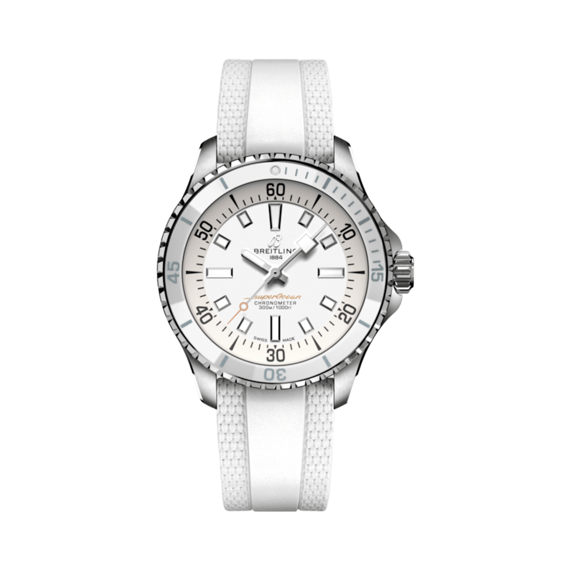 브라이틀링 슈퍼오션 오토매틱 36mm 화이트 러버 화이트(Breitling Superocean Automatic 36mm White Rubber White)