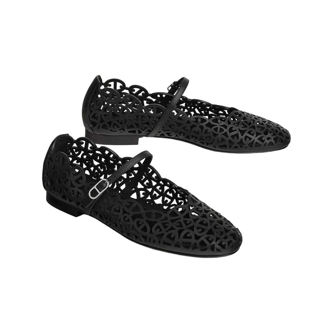 (W) 에르메스 멜리 발레 플랫 램스킨 & 팔라듐 하드웨어 누아((W) Hermes Meli Ballet Flat Lambskin & Palladium Noir) - 2