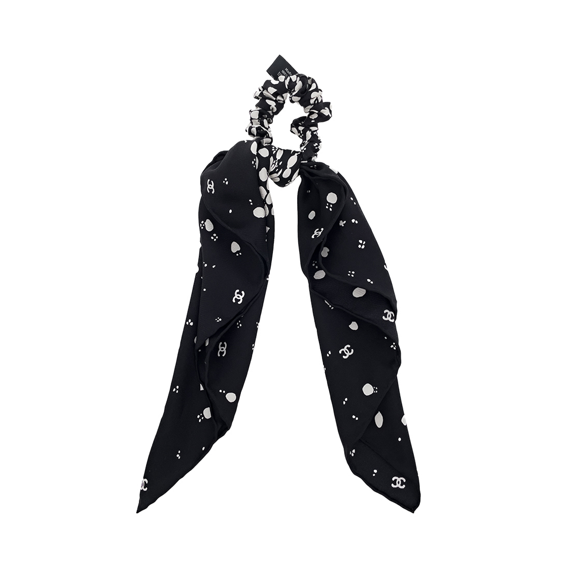 ITR6PW2U2J33 Chanel 22P Scarf Hair Scrunchie Black/White