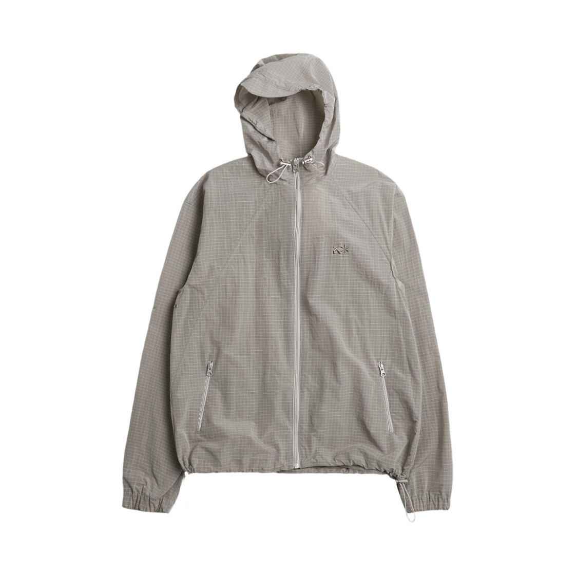 리오므 언발 커브드 라인 윈드 브레이커 자켓 그레이(Riomeu Unbal Curved Line Windbreaker Jacket Gray)