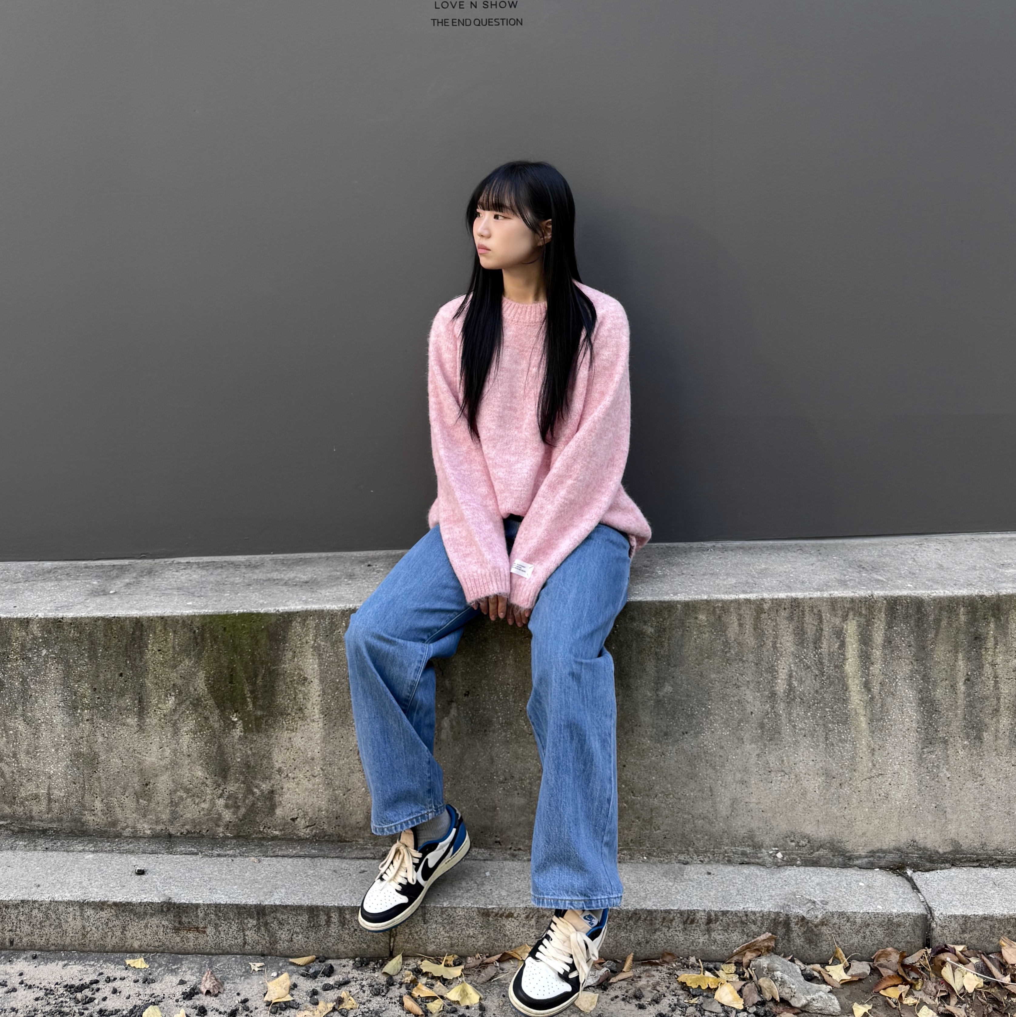 Palace Chain Script Jean Stone Wash - 23SS, Jordan 1 x Travis Scott x Fragment Retro Low OG SP Military Blue 착용 스타일 - 1