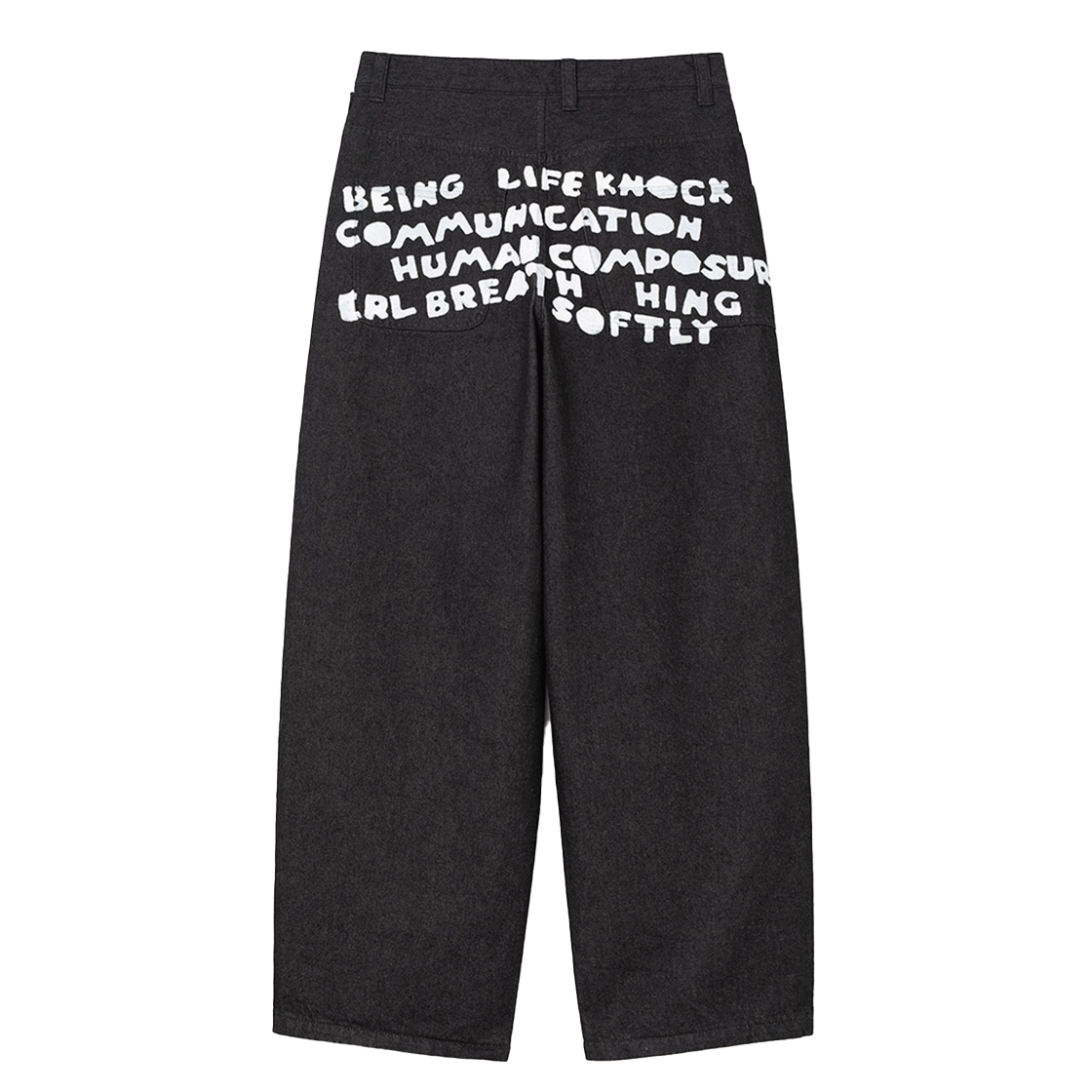 ML720DLK Millo Archive Human Typo Denim Pants Denim Black