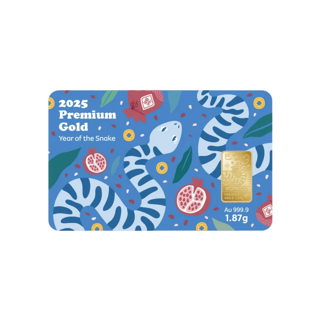 - Gold KOMSCO 2025 Year of the Blue Snake Card Type Gold 1.87g
