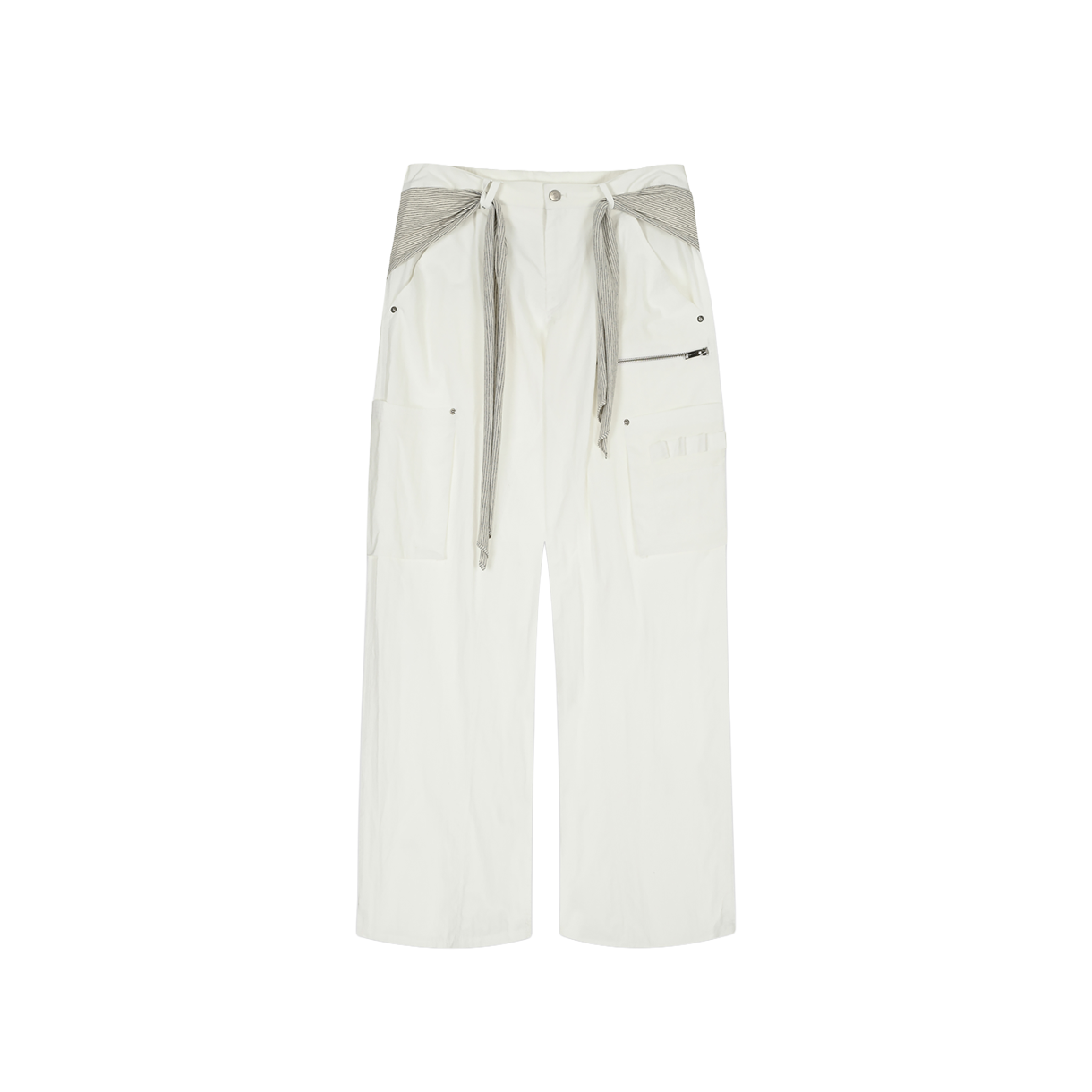 KM6BPALNH13IV Nache Mixed Layered Tie Jogger Pants Unisex Ivory - 26SS