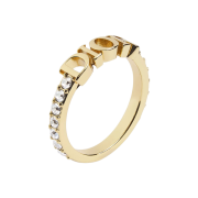 (W) Dior Diorevolution Ring Gold Finish Metal & White Crystals