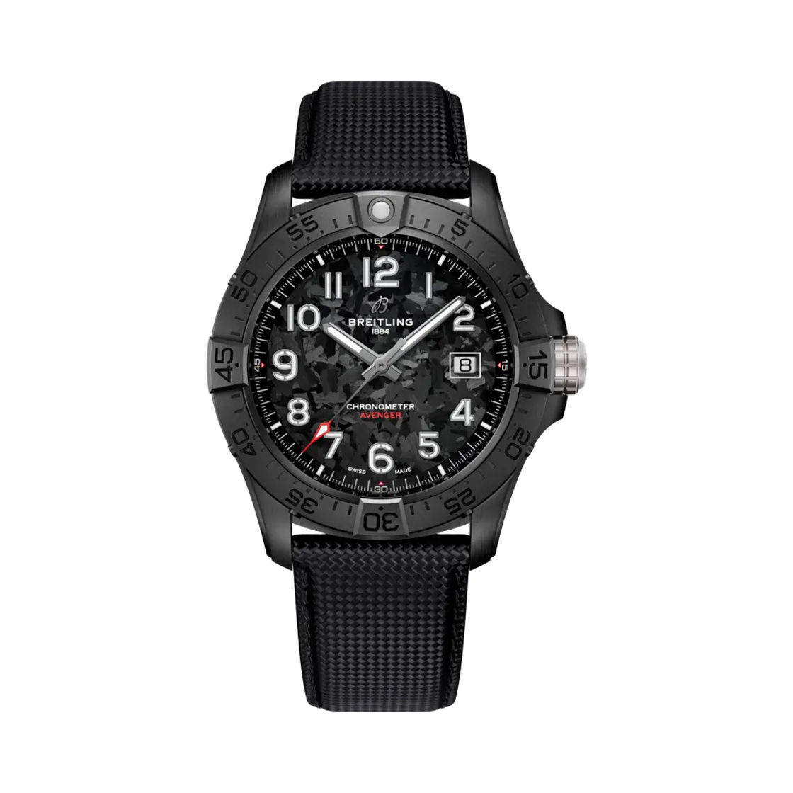 브라이틀링 어벤저 나이트 미션 오토매틱 42mm 앤트러사이트 그레이 카프스킨 레더 블랙(Breitling Avenger Night Mission Automatic 42mm Anthracite Grey Calfskin Leather Black) - 1