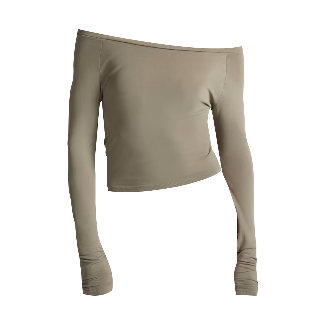 IR5022-035/LS-LSL-10090W-DNE (W) NikeSKIMS Stretch Knit Off-Shoulder Long-Sleeve Top NSKM Dune