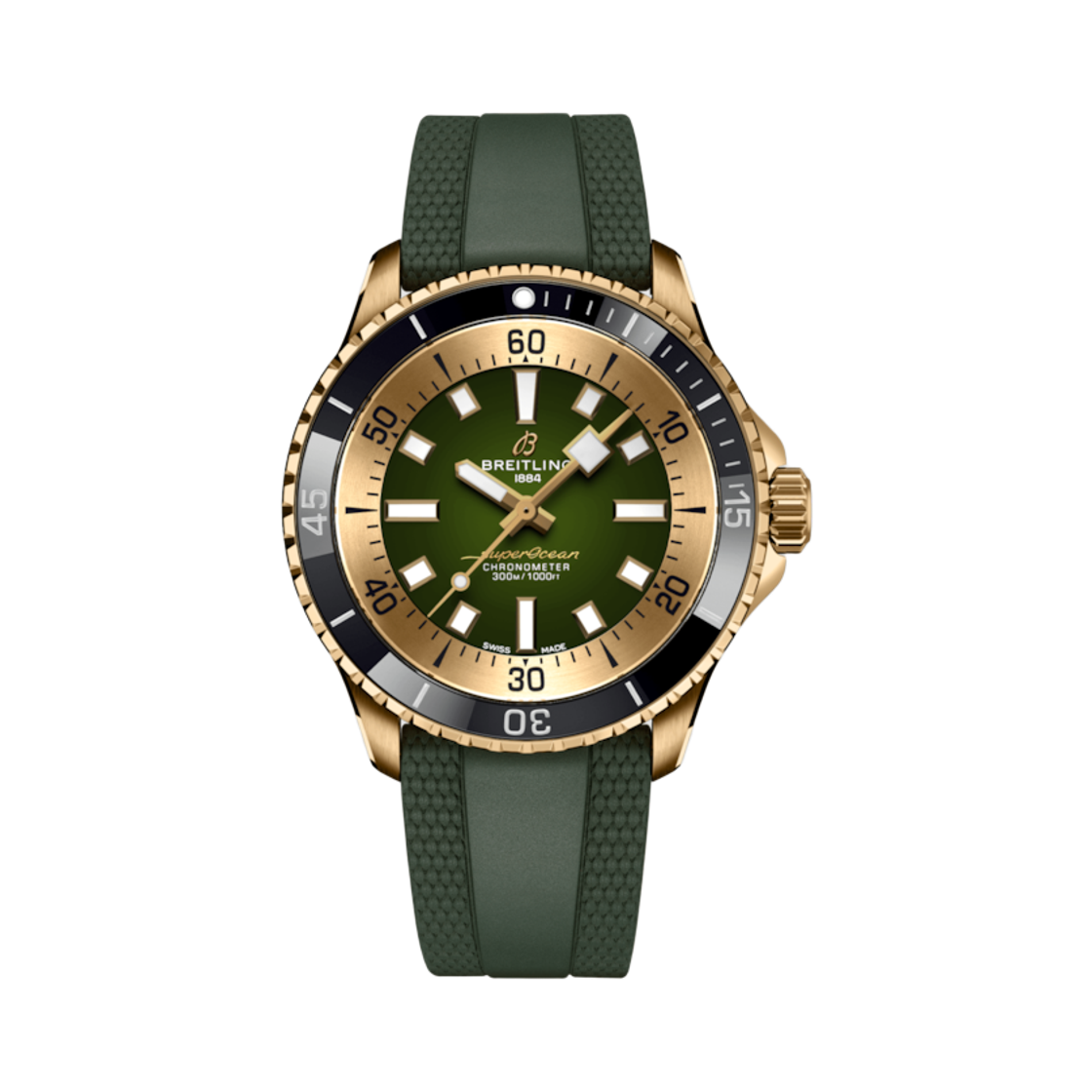 N17375201L1S1 Breitling Superocean Automatic 42mm Green Rubber Green
