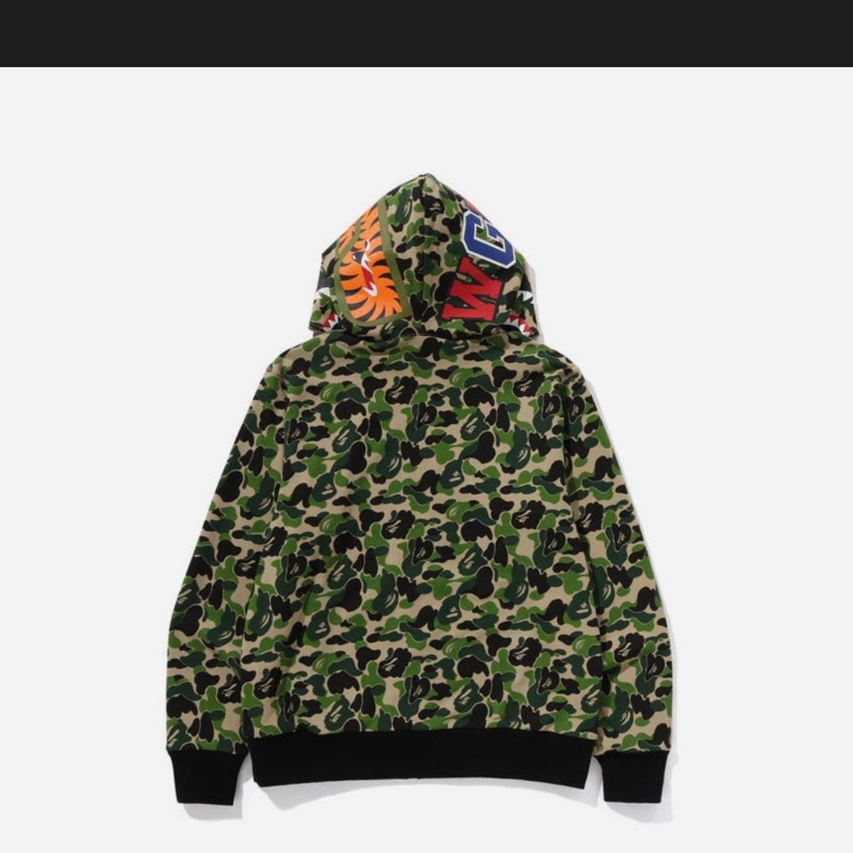 BAPE ABC Camo Reversible Shark Full Zip Hoodie Green 착용 스타일 - 7