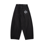 Riomeu Curved Balloon Denim Pants Black
