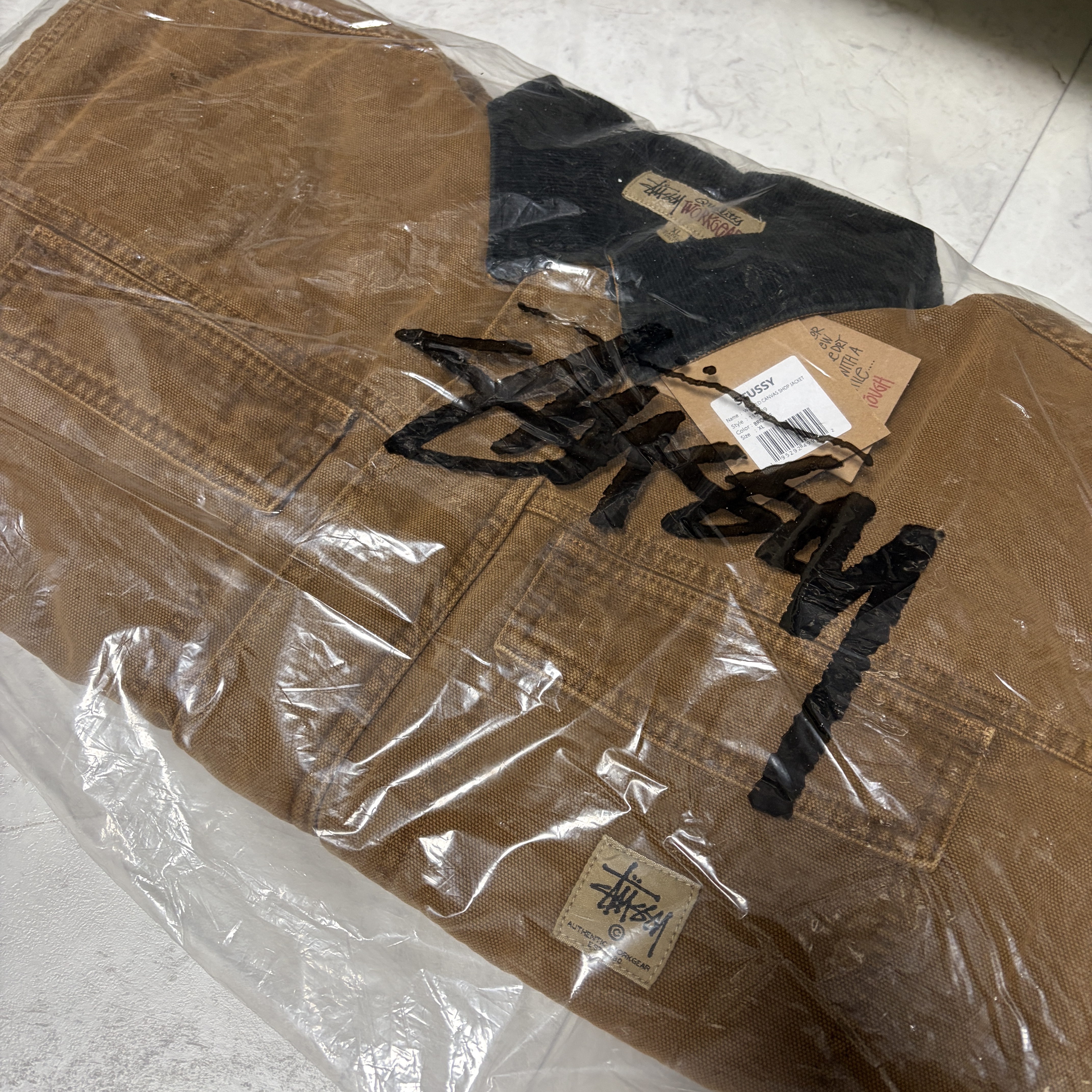 Stussy Washed Canvas Shop Jacket Bronze 착용 스타일