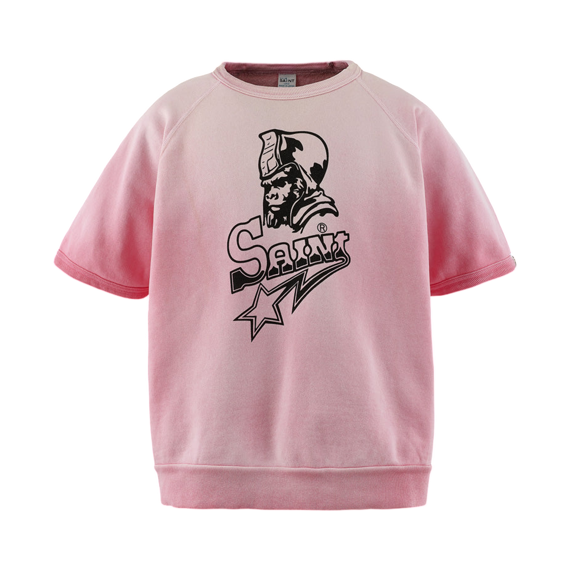 세인트 마이클 x 베이프 숏슬리브 크루 스웨트 세인트 스타 핑크 - 26SS(Saint Mxxxxxx x BAPE S/S Crew Sweat Saint Star Pink - 26SS) - 1
