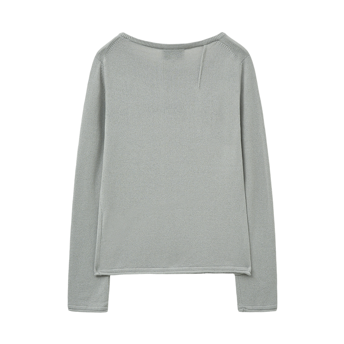 (W) 마뗑킴 글리터 슬림 로고 니트 탑 라이트 그레이((W) Matin Kim Glitter Slim Logo Knit Top Light Grey) - 2