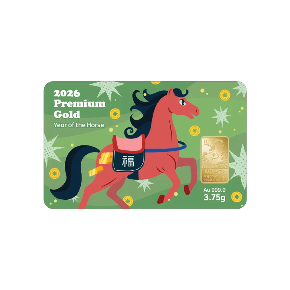 금 한국조폐공사 2026 병오년 말의 해 카드형 골드 3.75g(Gold KOMSCO 2026 Year of the Red Horse Card Type Gold 3.75g) - 1