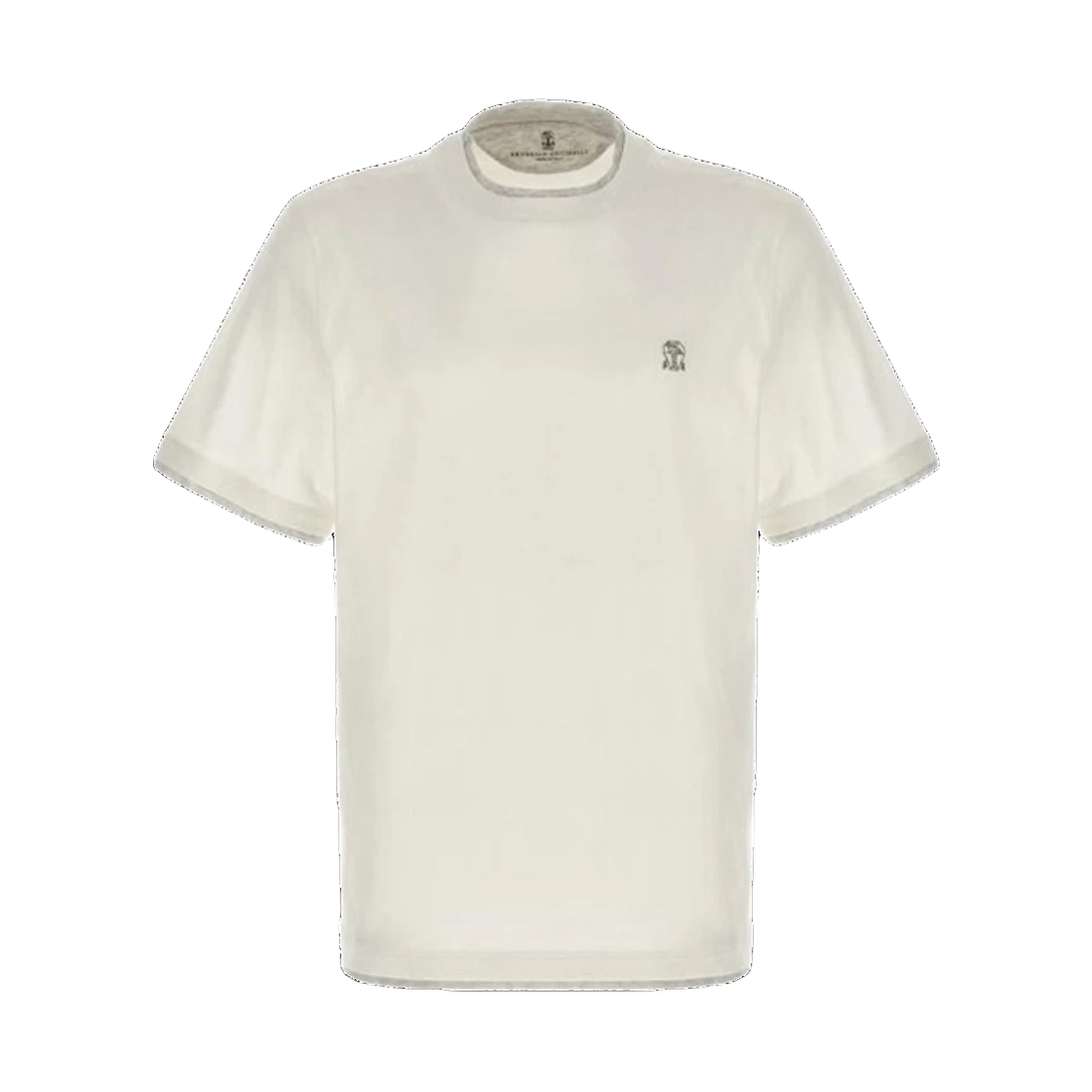 M0B137427G CYI45 24S [15% 쿠폰] Brunello Cucinelli Embroidered Logo T-Shirt White