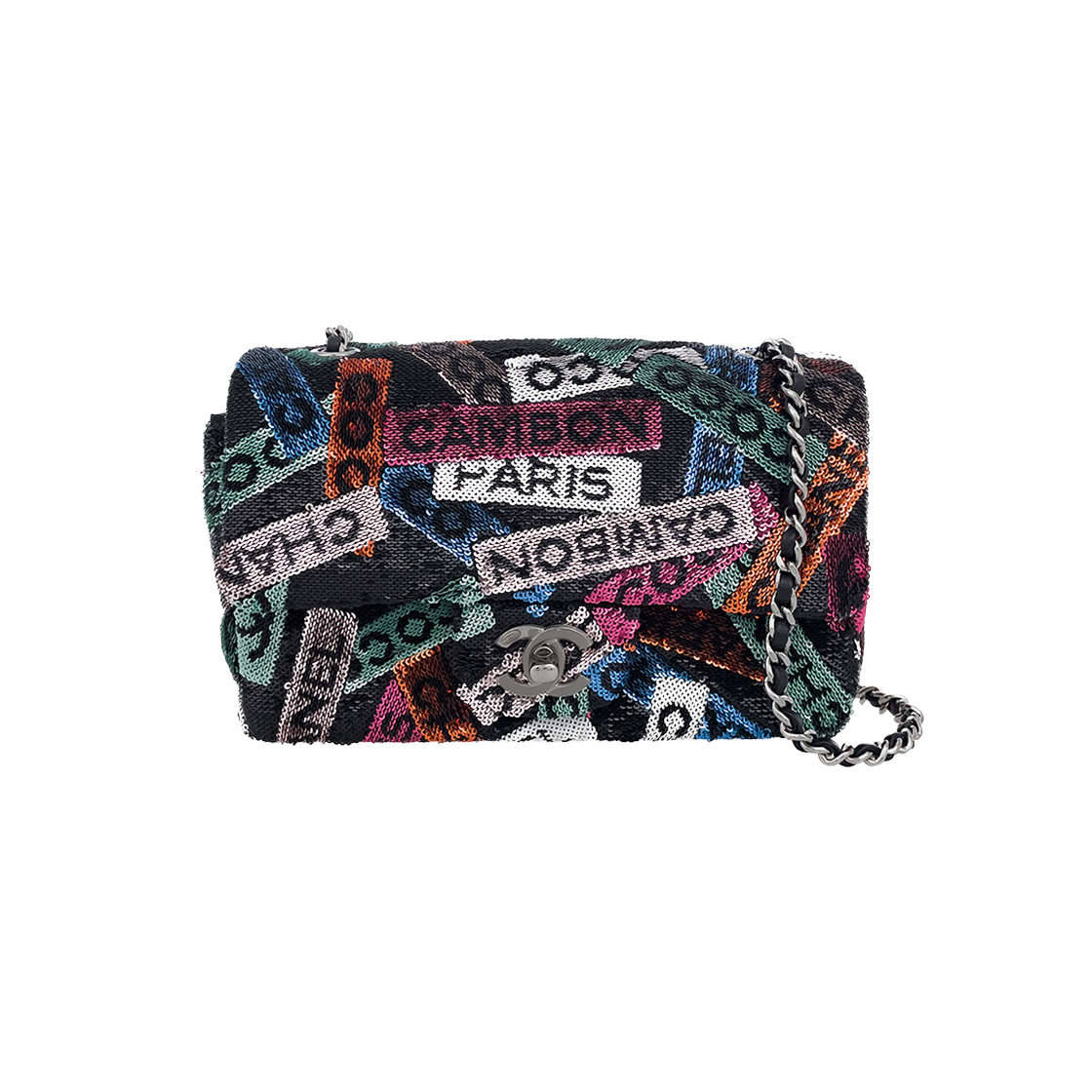 샤넬 깜봉 스팽글 뉴미니 블랙/멀티컬러 은장(6ET0199)(Chanel Cambon Sequin New Mini Black/Multi-Color Silver Hardware (6ET0199)) - 1