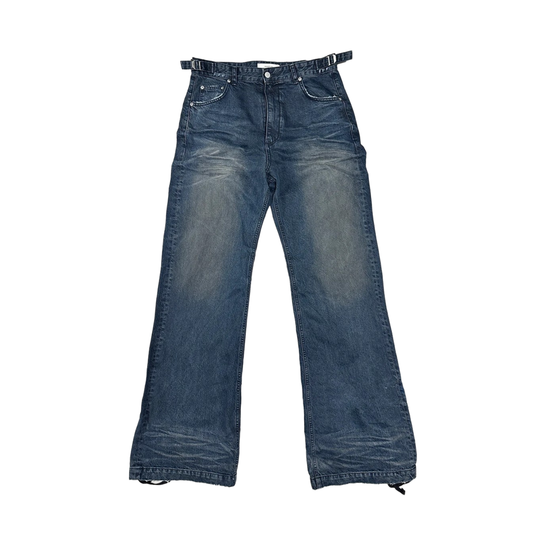 논노드 젠 더티 오일 워시드 데님 팬츠 블루(Nonnod Zen Dirty Oil Washed Denim Pants Blue) - 1