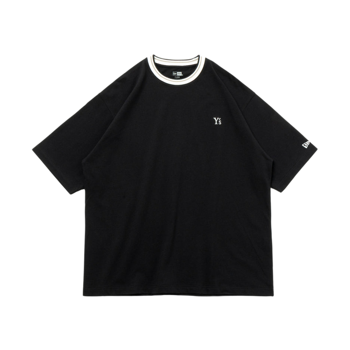 뉴에라 x Y's 바이 요지 야마모토 숏슬리브 오버사이즈 코튼 넥 티셔츠 블랙(New Era x Y's By Yohji Yamamoto Short Sleeve Oversized Cotton Neck T-Shirt Black)