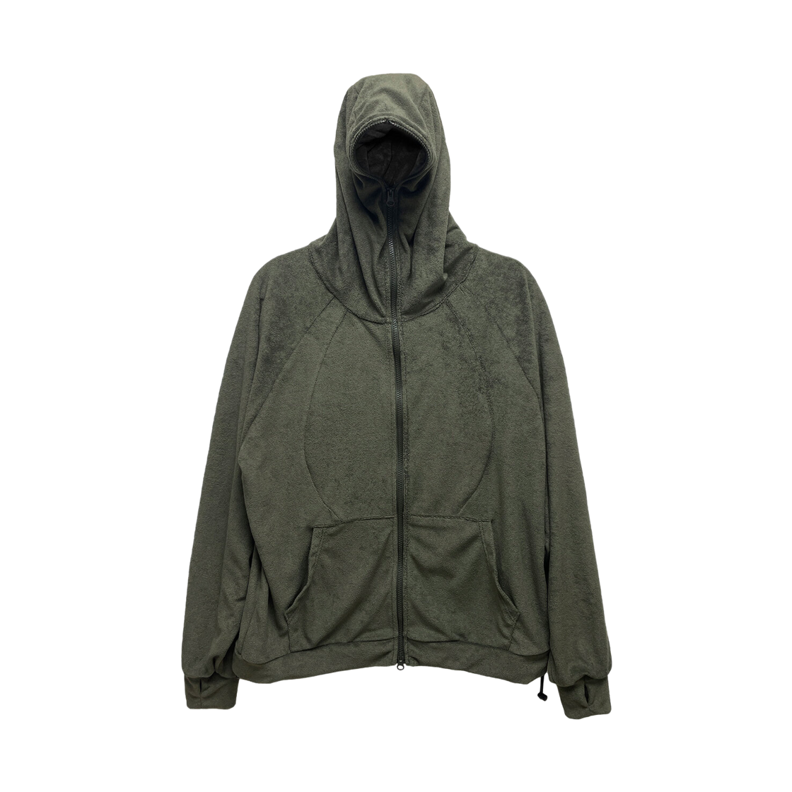 키아세 타월 풀 집업 후드 더스트 그린(Kiiace Towel Full-zip Hoodie Dust Green)