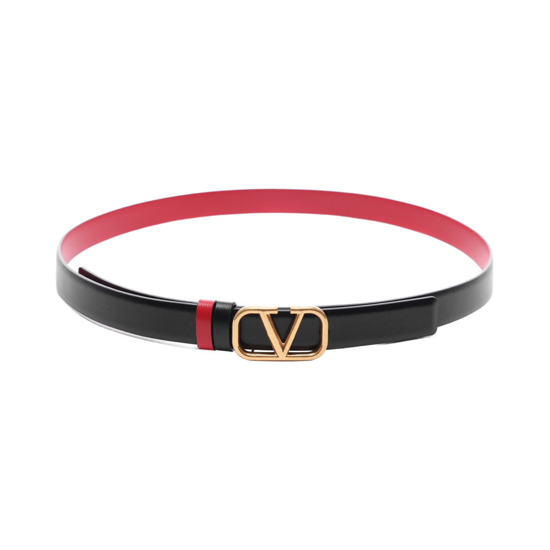 6W2T0S12 ZFR 0SM 25S [15% 쿠폰] (W) Valentino Reversible Vlogo Signature Belt In Glossy Calfskin 20mm Black Pure Red