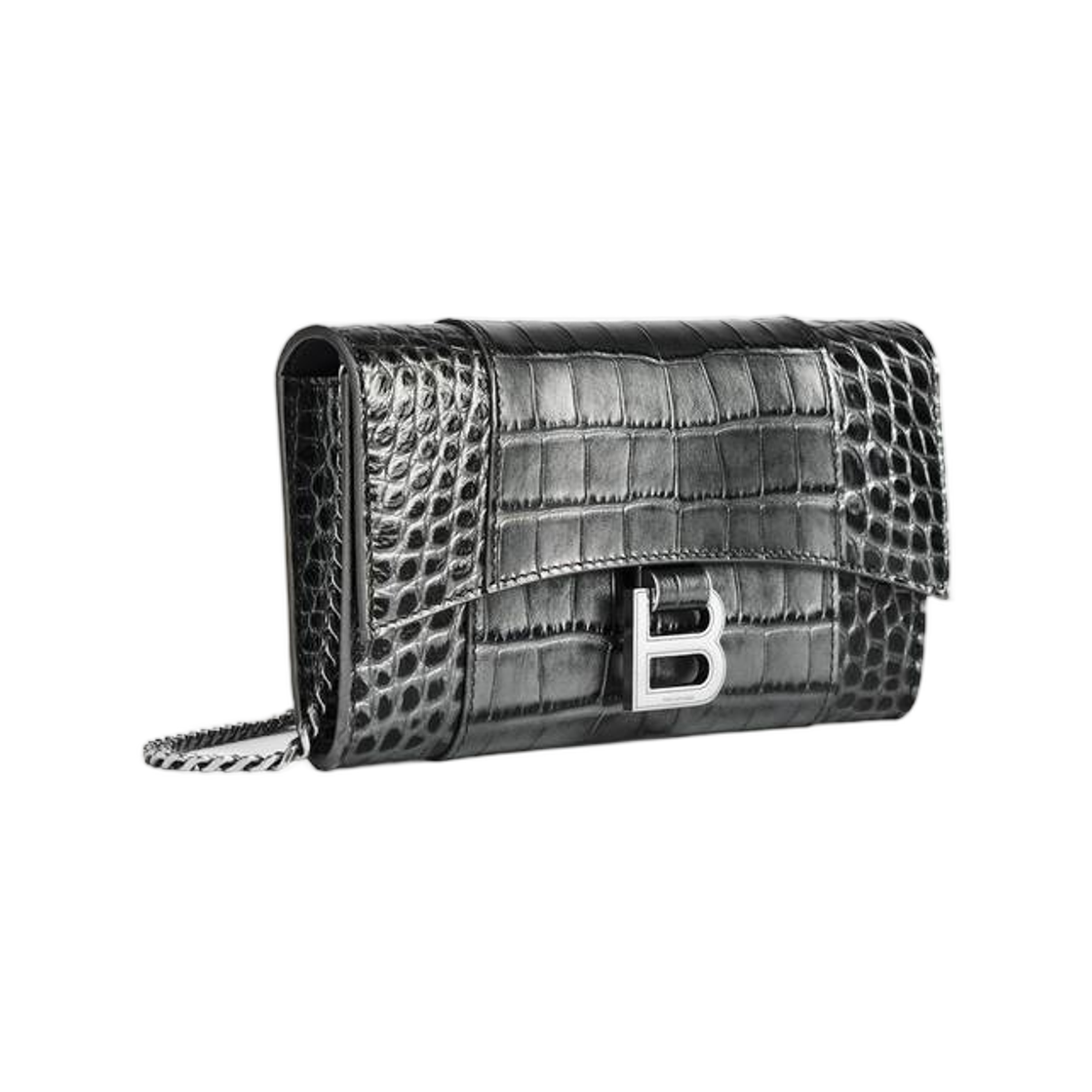 발렌시아가 아워글래스 월렛 온 체인 건 메탈(Balenciaga Hourglass Wallet On Chain In Gun Metal) - 2