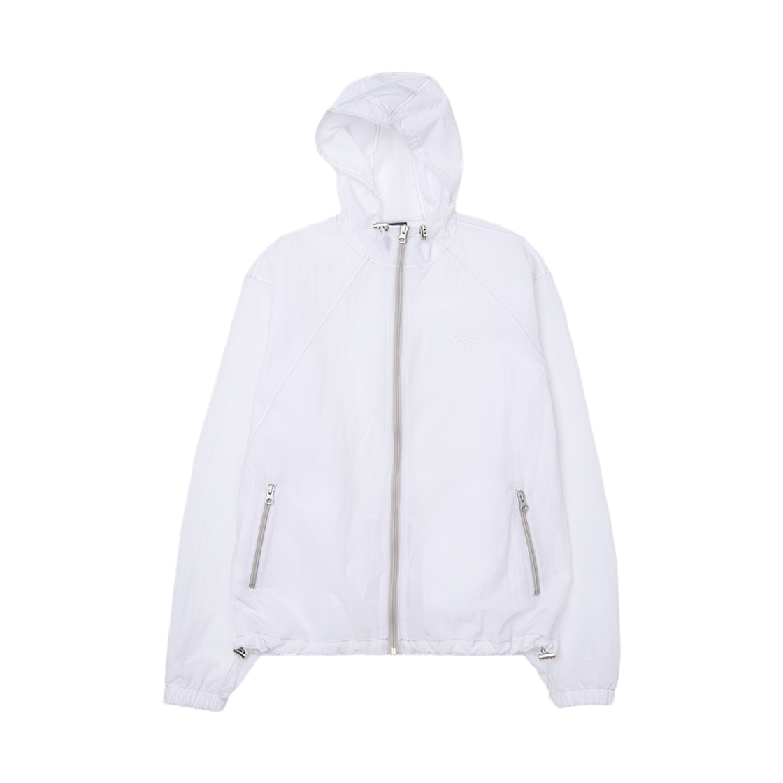 리오므 언발 커브드 라인 윈드 브레이커 자켓 화이트(Riomeu Unbal Curved Line Windbreaker Jacket White)