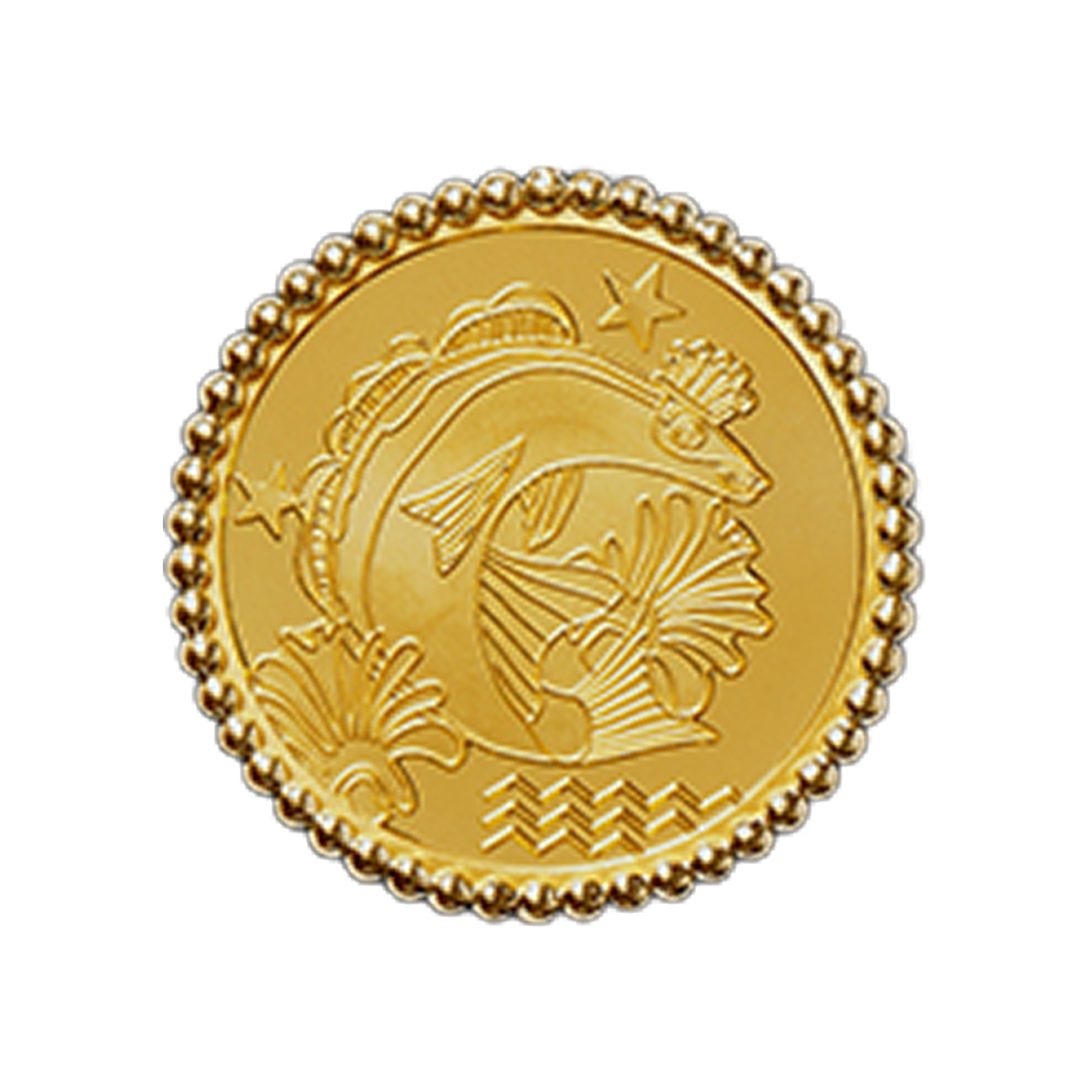 - Gold KOMSCO Zodiac Sign Pendant Pisces Gold Medal 4.65g