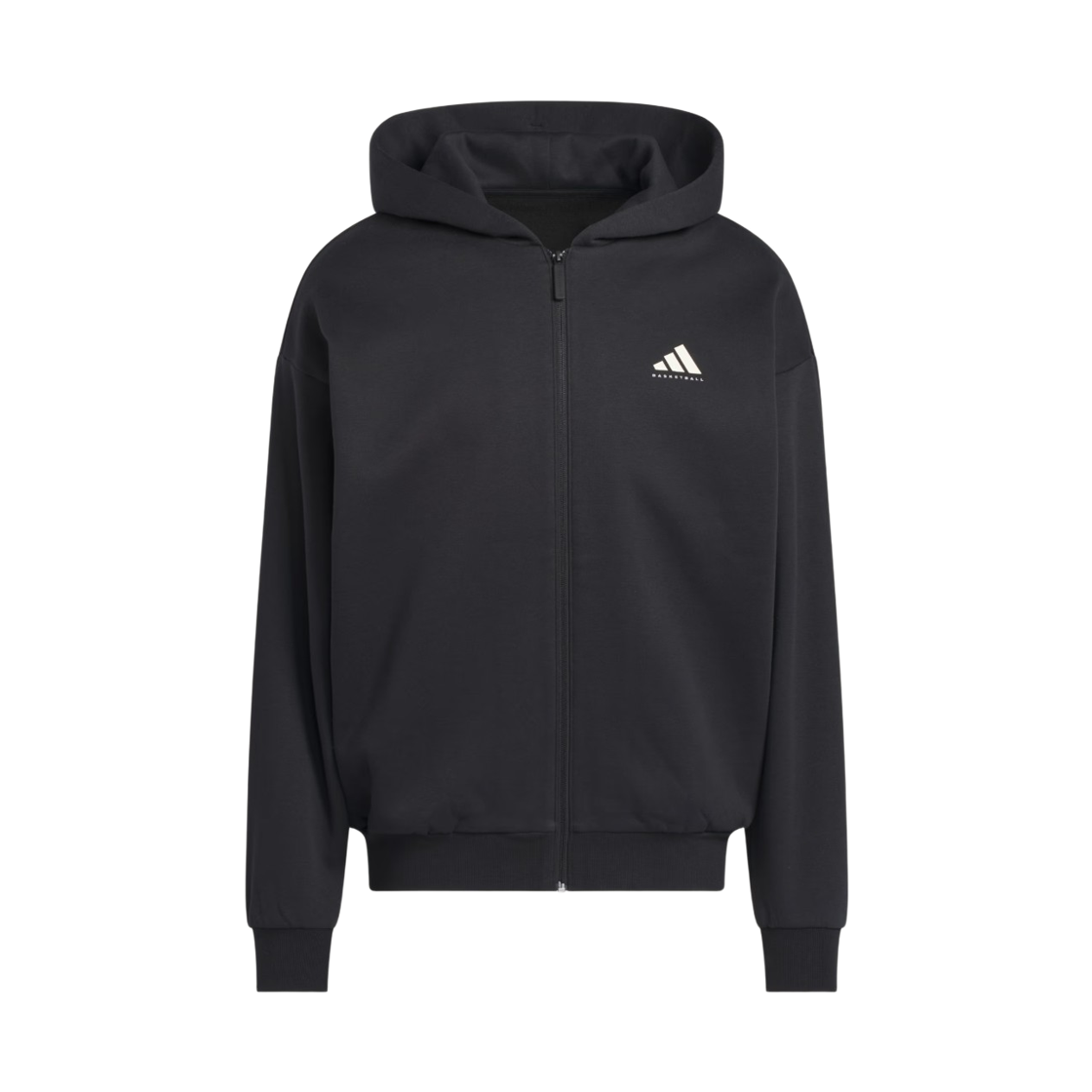 KB3064 Adidas Basketball Full-Zip Hoodie Gender Neutral Black - US Sizing