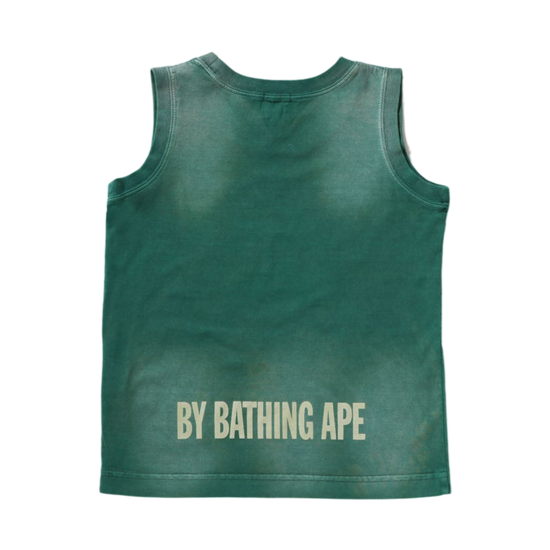 (키즈) 베이프 에이프 페이스 워시드 이펙트 탱크탑 그린((Kids) BAPE Ape Face Washed Effect Tank Top Green) - 2