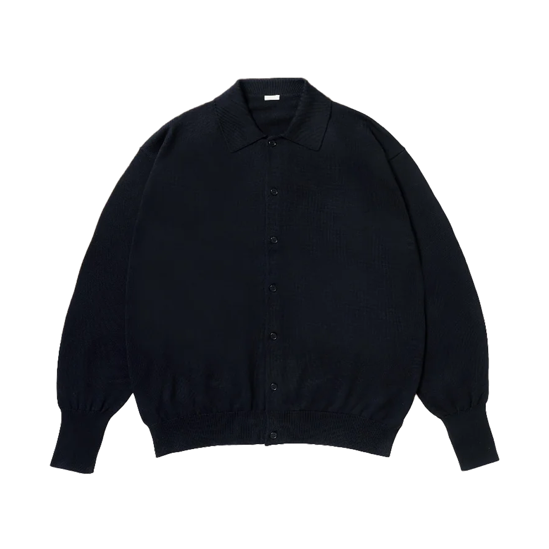 아프레쎄 코튼 니트 폴로 칼라 가디건 네이비 - 26SS(A.Presse Cotton Knit Polo Collar Cardigan Navy - 26SS)