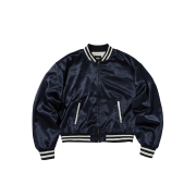 Suade Satin Bomber Jacket Navy