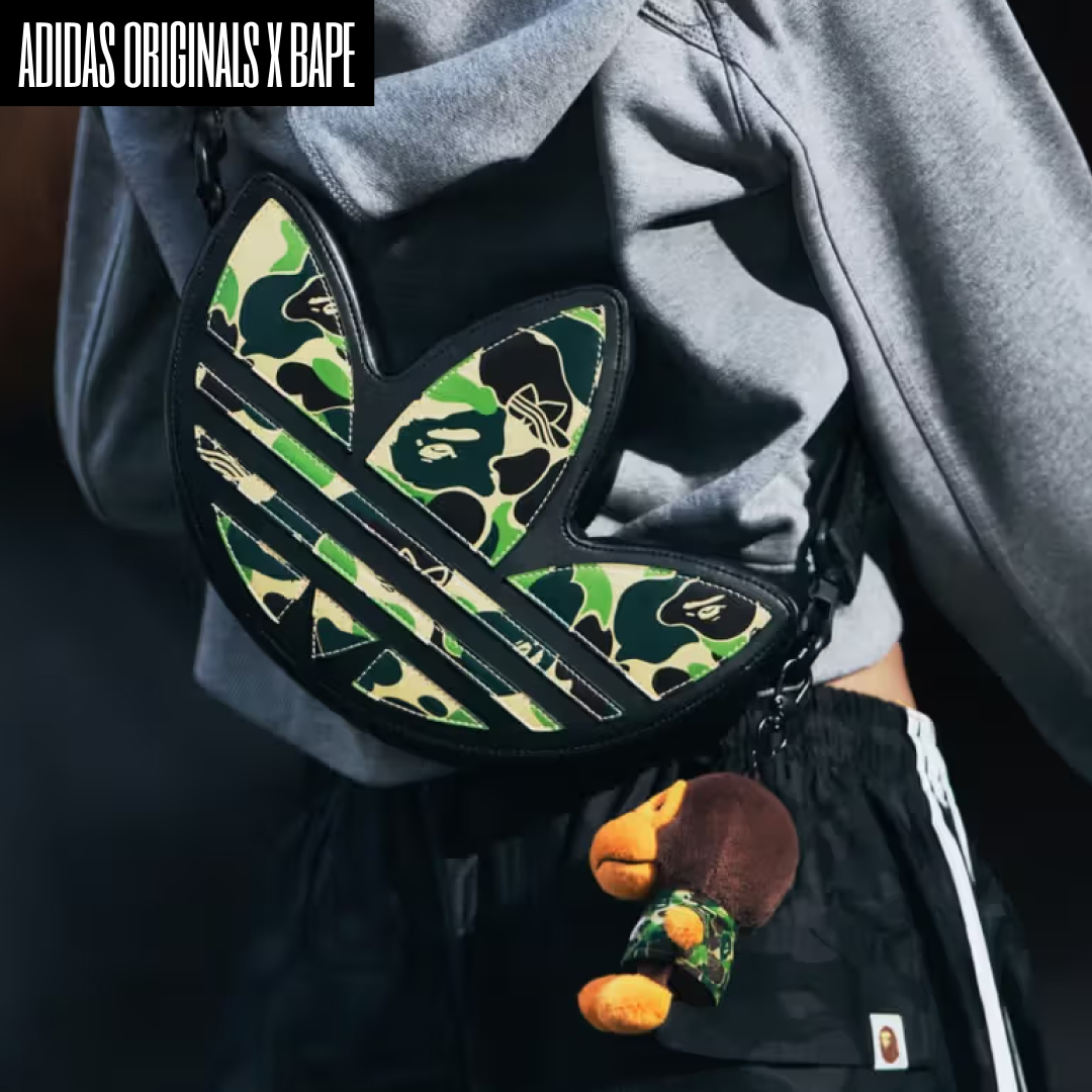 Adidas x BAPE Shark Denim Shorts Black - KR Sizing, Adidas x BAPE Jacquard Pants Black - KR Sizing 착용 스타일 - 4