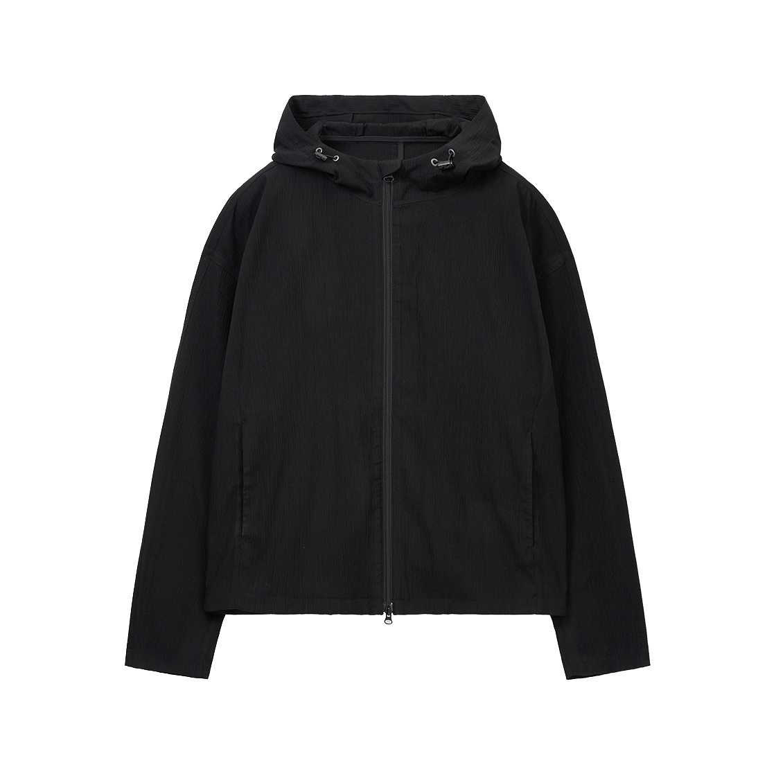 티엔지티 키노시타 시어서커 후드 집업 블랙(TNGT Kinoshita Seersucker Hooded Zip-up Black)