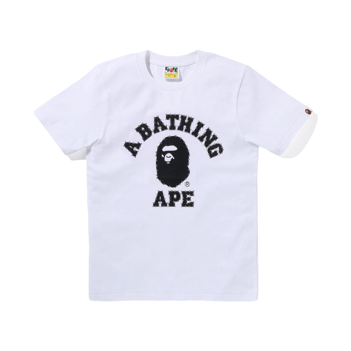 (W) 베이프 크리스탈 스톤 컬리지 티셔츠 화이트((W) BAPE Crystal Stone College T-Shirt White)