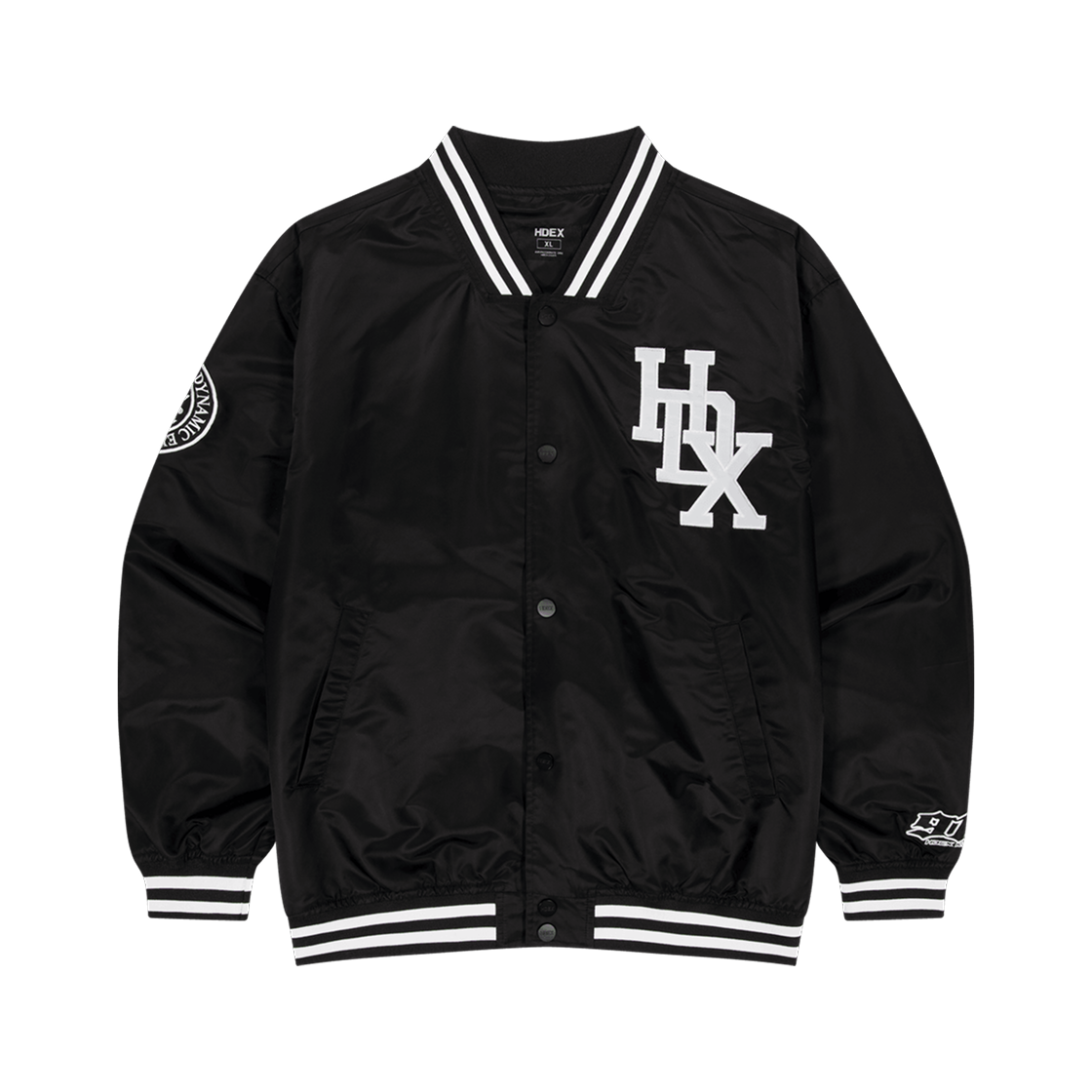 에이치덱스 916 아플리케 베이스볼 자켓 블랙(HDEX 916 Applique Baseball Jacket Black)